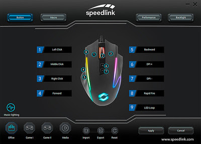 Mouse da gioco Speedlink DECUS NX RGB