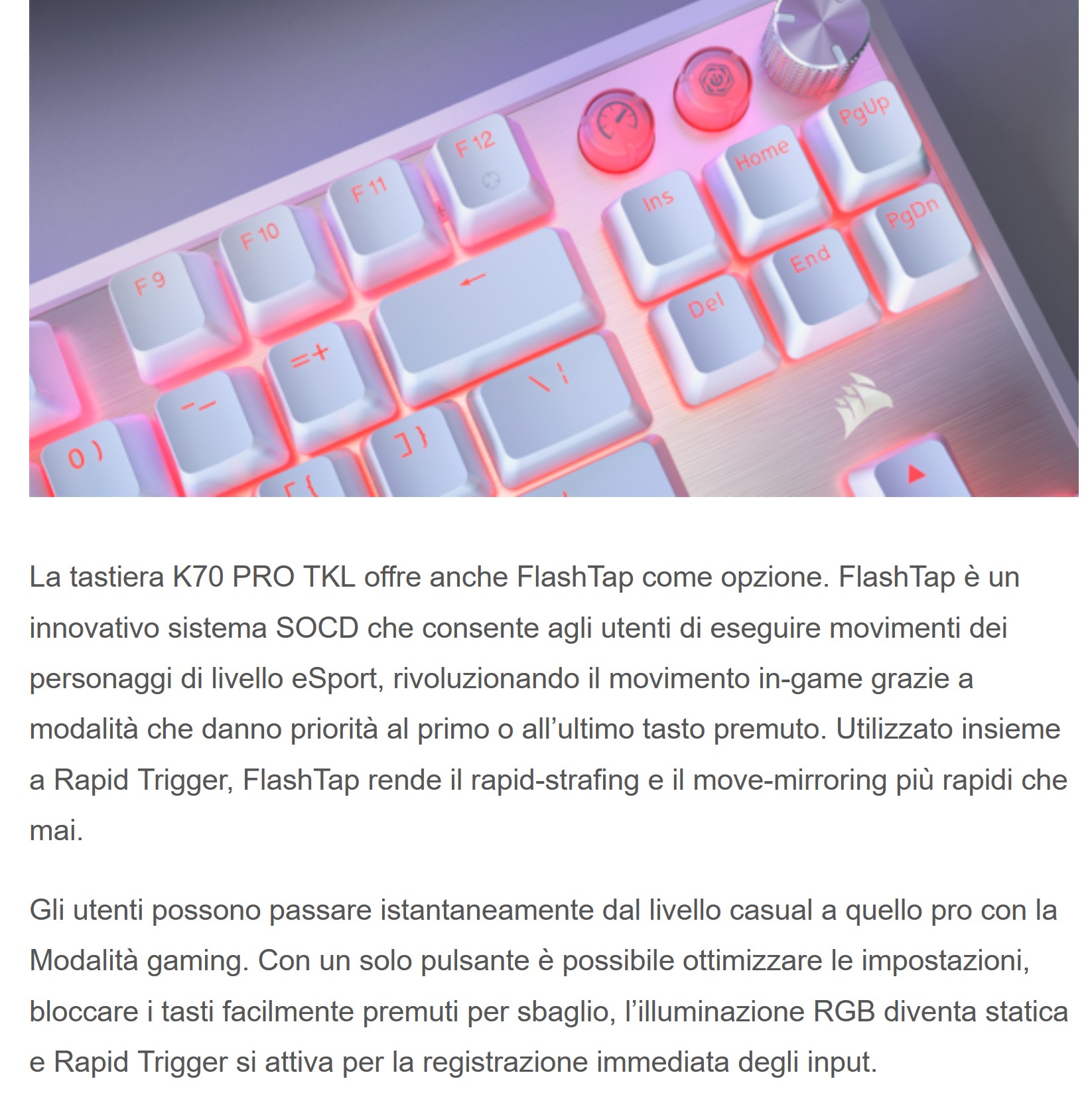 corsair presenta Corsair presenta K70 PRO TKL