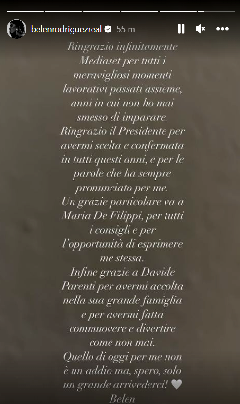 Belen lascia Mediaset: il commento ufficiale e la gratitudine verso l