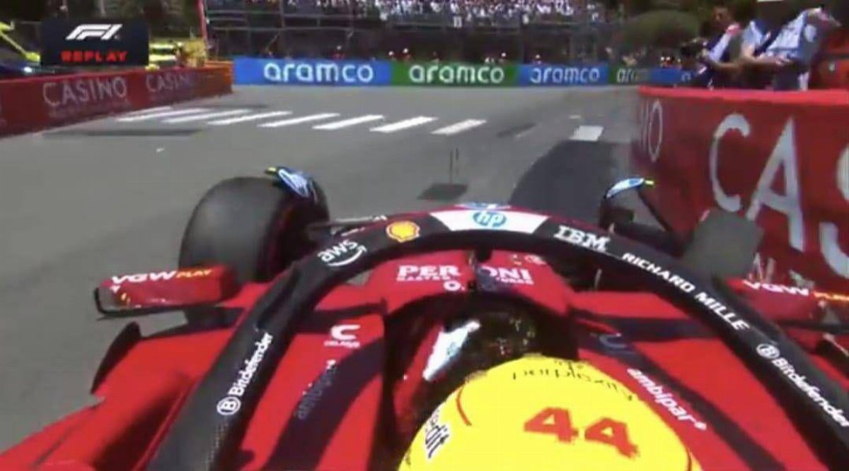 Hamilton sbatte contro le barriere a Monaco: video incidente nelle Libere 3, gomma staccata dalla SF-25