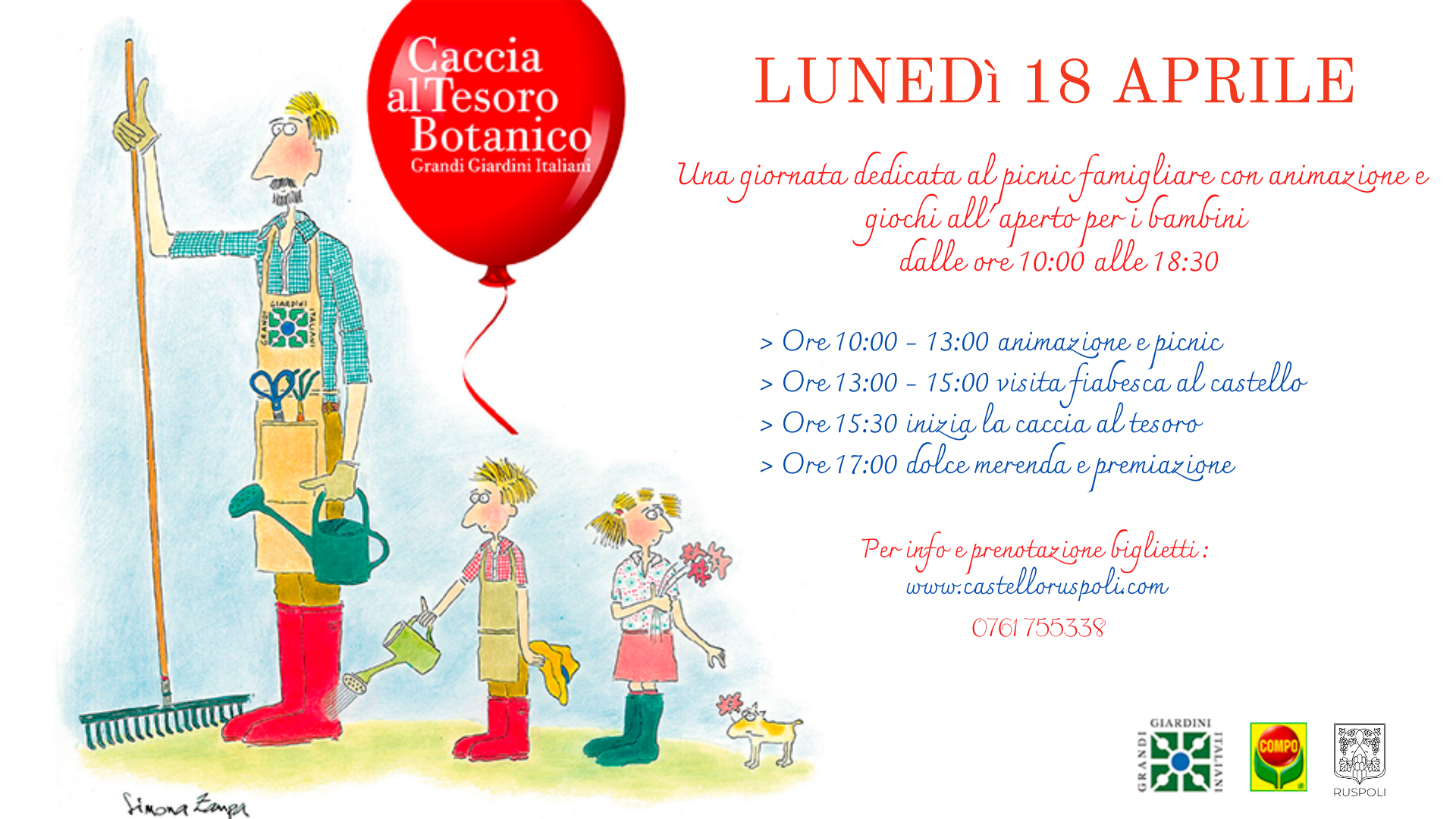 CACCIA AL TESORO BOTANICO - TRADIZIONALE EVENTO DI PASQUETTA PER BAMBINI AL CASTELLO RUSPOLI DI VIGNANELLO (VT) PROMOSSO INSIEME AL NETWORK GRANDI GIARDINI ITALIANI