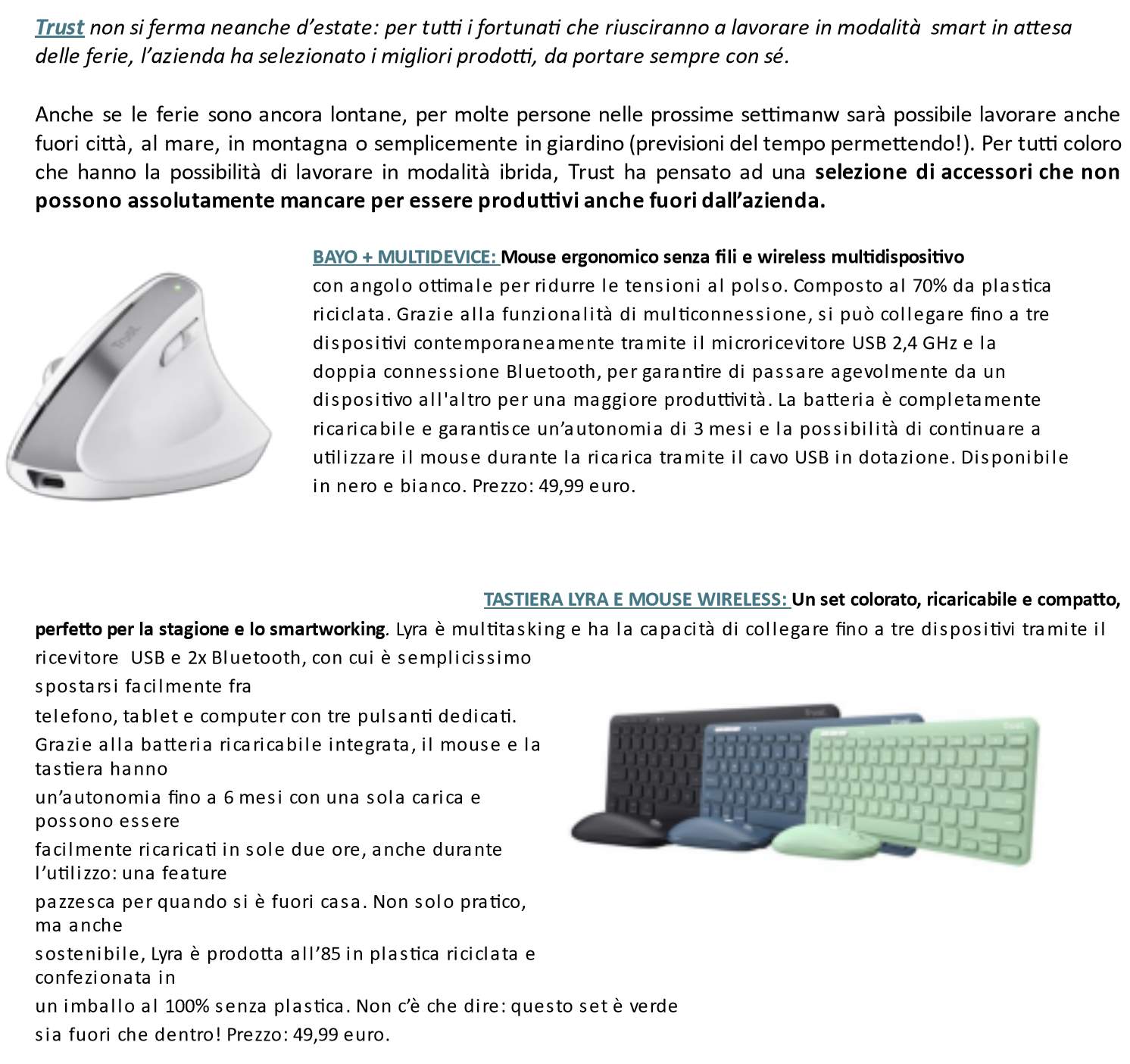 Le proposte di Trust per lavorare fuori dall