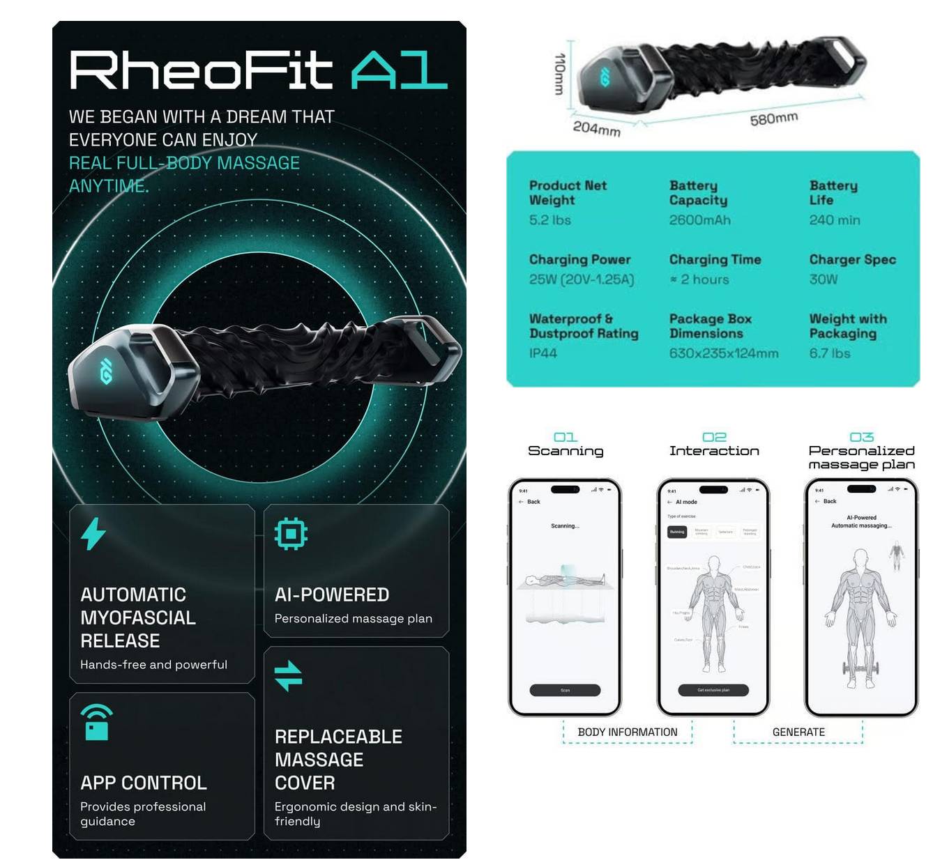 RheoFit A1: il primo roller massaggiante intelligente 