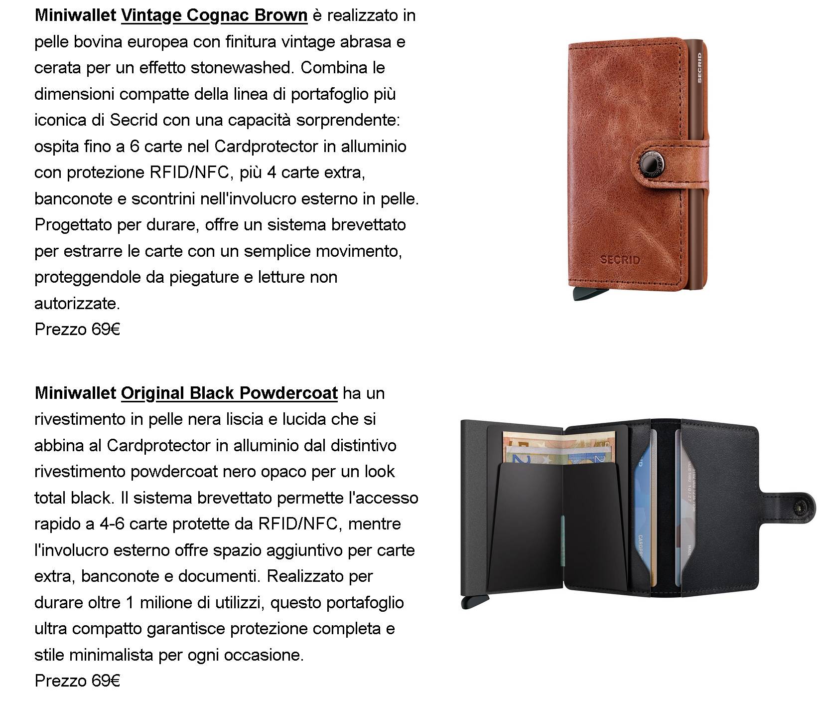 Portafogli Secrid: compatti e sicuri