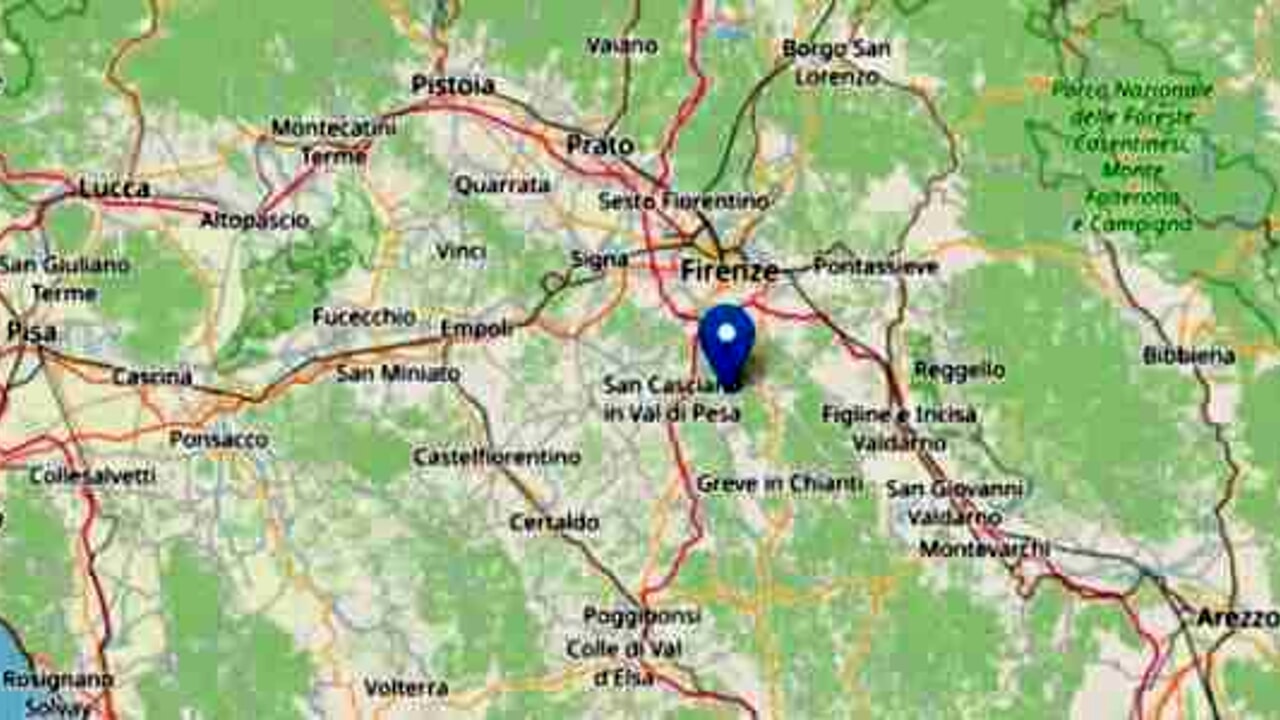 Terremoto Oggi : 4 scosse a Firenze, la più forte magnitudo 2.7