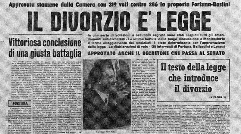 Legge sul divorzio, un provvedimento importante, soprattutto, per le donne, che ha cambiato l?idea di famiglia