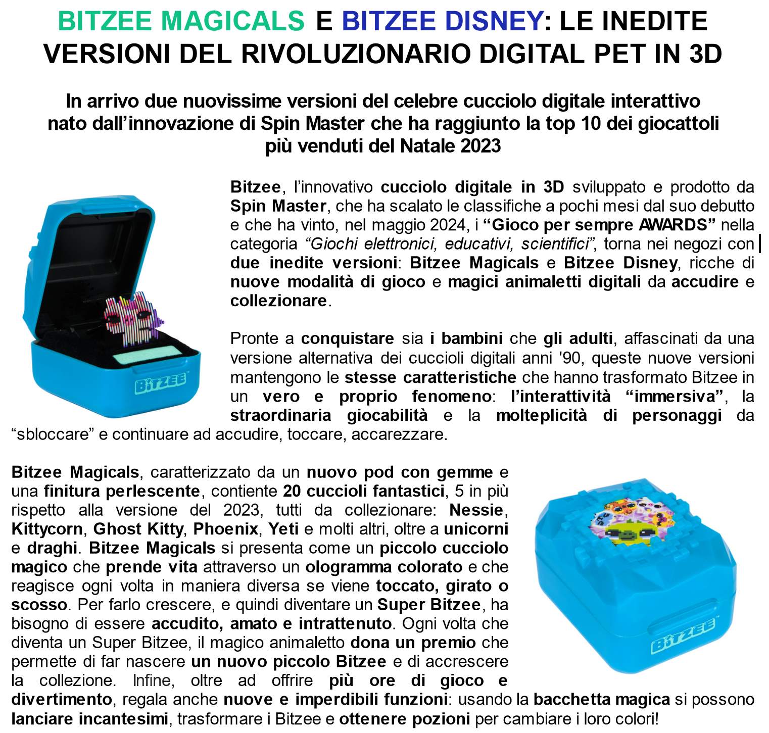 Bitzee Magicals e Bitzee Disney: il rivoluzionario digital pet in 3D