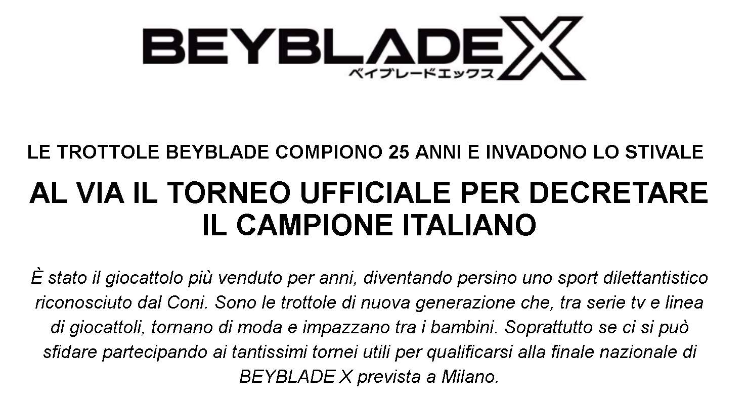 BEYBLADE X: AL VIA IL TORNEO UFFICIALE