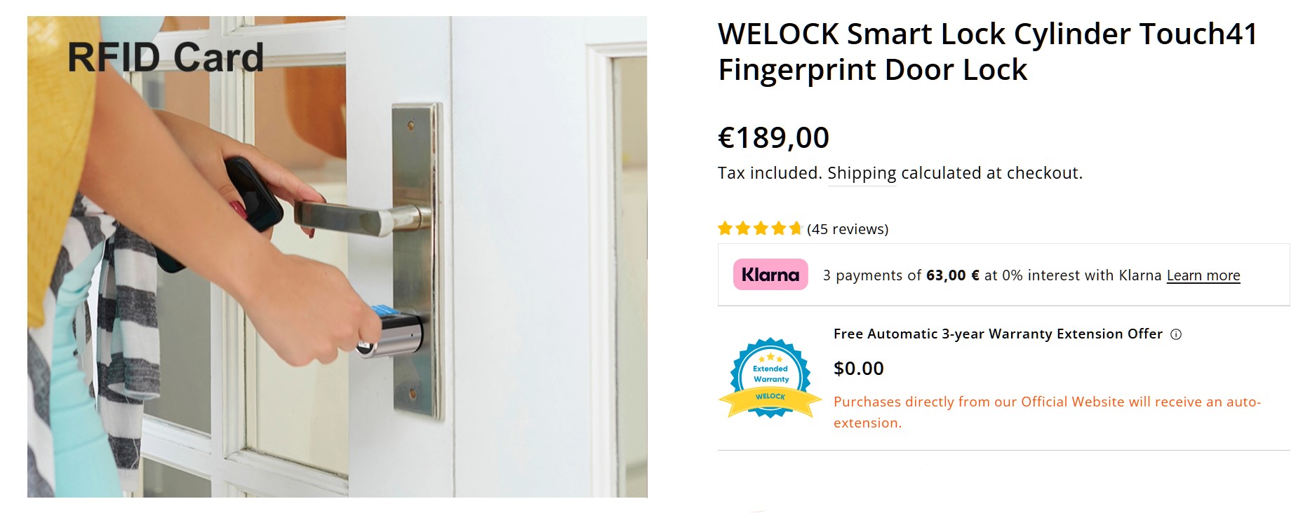 serratura elettronica Serratura elettronica sconto smart WELOCK Touch41 con impronta digitale: sicurezza e comodità a portata di mano