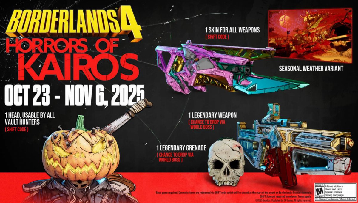 Borderlands 4: da oggi il Mini-Evento Stagionale gratuito “Horrors of Kairos” Borderlands 4: da oggi il Mini-Evento Stagionale gratuito “Horrors of Kairos”