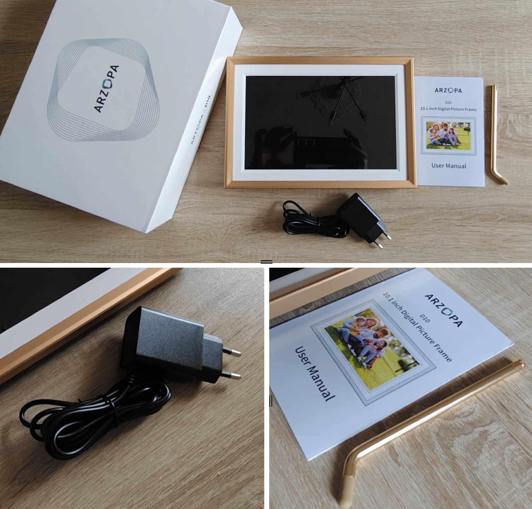 recensione cornice Recensione Cornice Digitale Arzopa D10 – Colore Oro