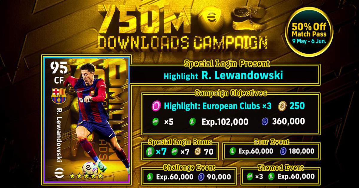 eFootball raggiunge i 750 milioni di download