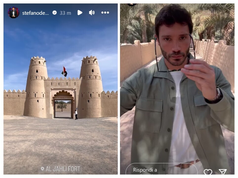 Stefano De Martino in vacanza ad Abu Dhabi è da solo?