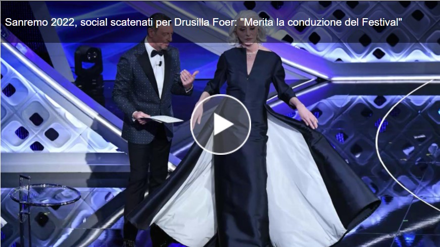 Drusilla Foer a Iva Zanicchi a Sanremo : Io sono colta