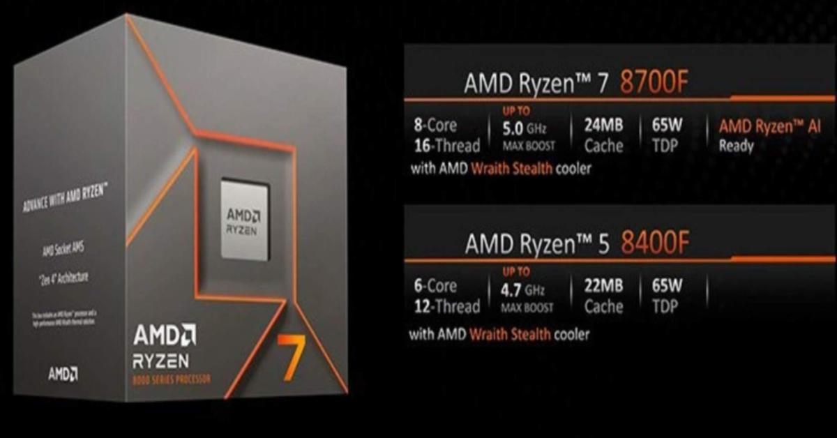 AMD lancia i nuovi processori AMD Ryzen 7 8700F e Ryzen 5 8400F