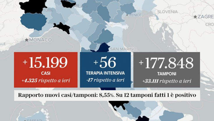 Bollettino Coronavirus mercoledì 21 ottobre : 15.199 nuovi casi e 127 morti in 24 h Bollettino Coronavirus mercoledì 21 ottobre : 15.199 nuovi casi e 127 morti in 24 h