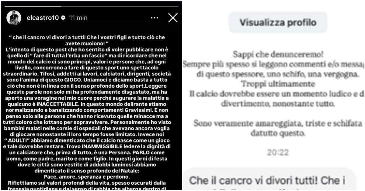 Castrovilli, insulti social alla moglie dopo Bari-Avellino: Mi hanno lasciato una voragine nel cuore Castrovilli, insulti social alla moglie dopo Bari-Avellino: Mi hanno lasciato una voragine nel cuore
