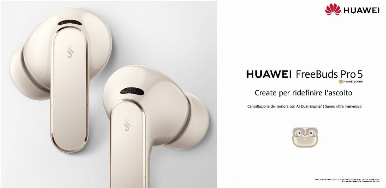 Huawei FreeBuds Pro 5 con cancellazione del rumore AI e audio lossless Huawei FreeBuds Pro 5 con cancellazione del rumore AI e audio lossless