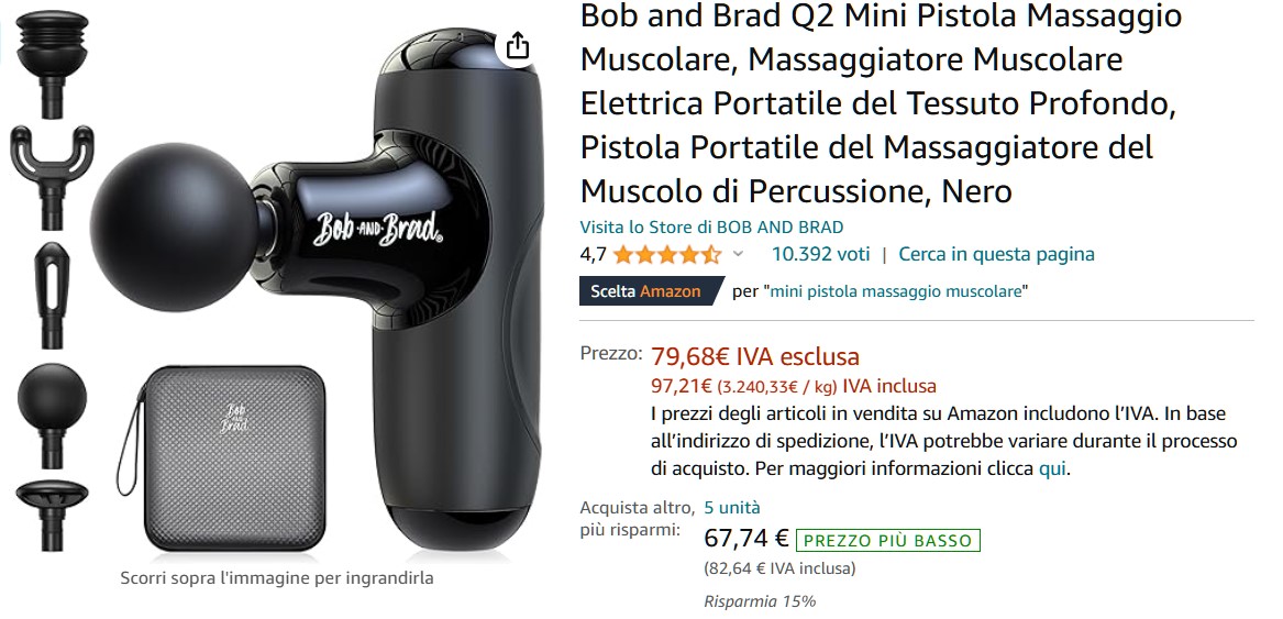 recensione pistola Recensione Pistola Massaggiante Bob and Brad Q2 Mini: dispositivo portatile ed efficace