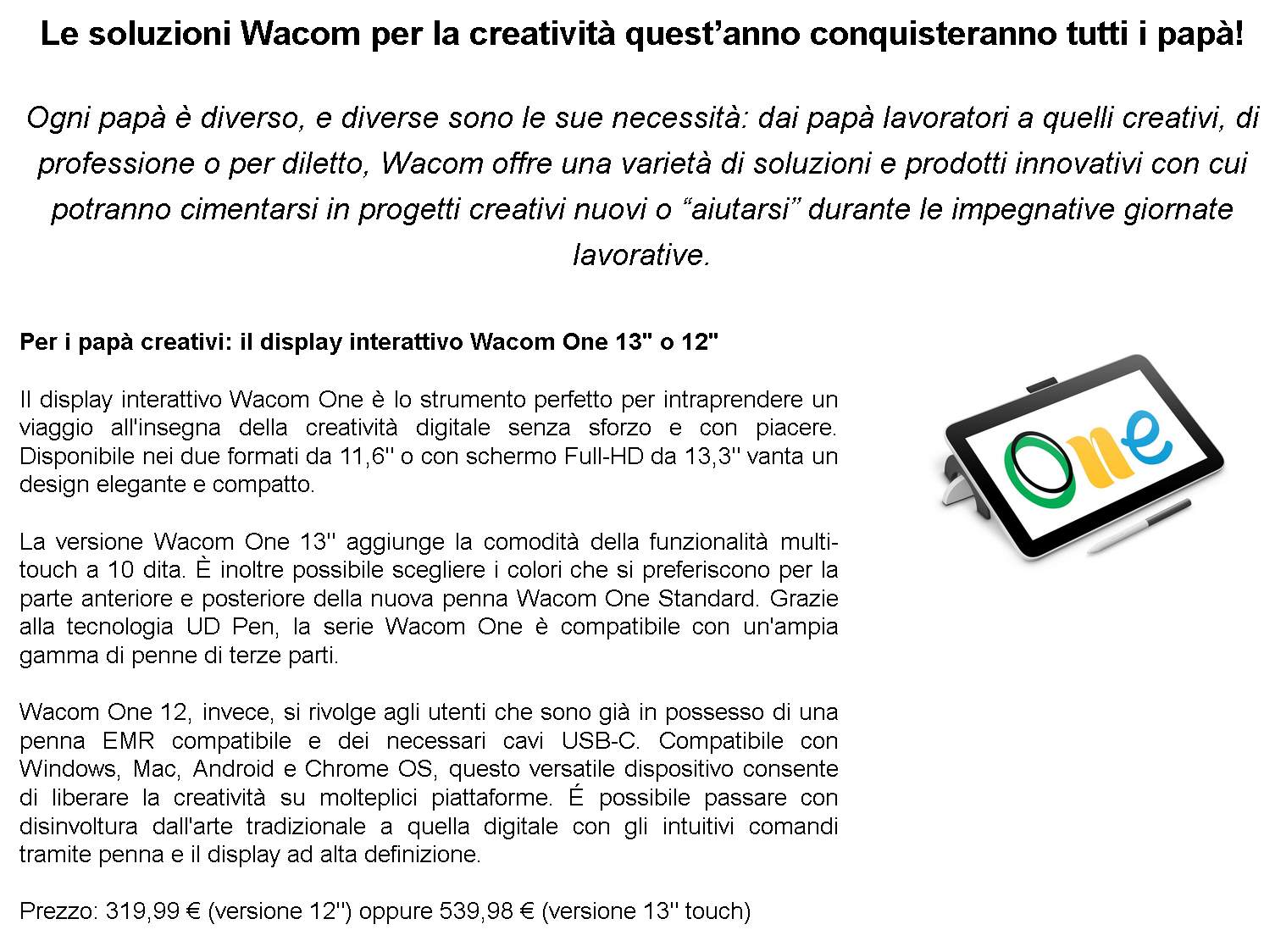 Wacom - La creatività che conquisterà tutti i papà