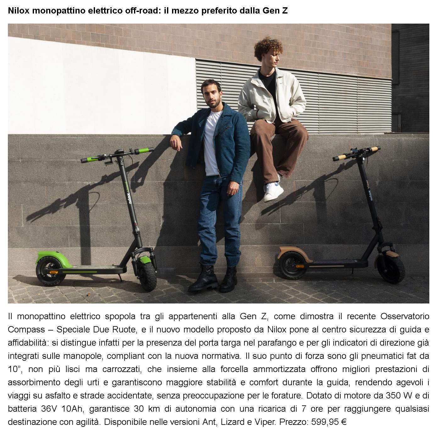 Primavera su due ruote: Nilox per la mobilità sostenibile di tutta la famiglia