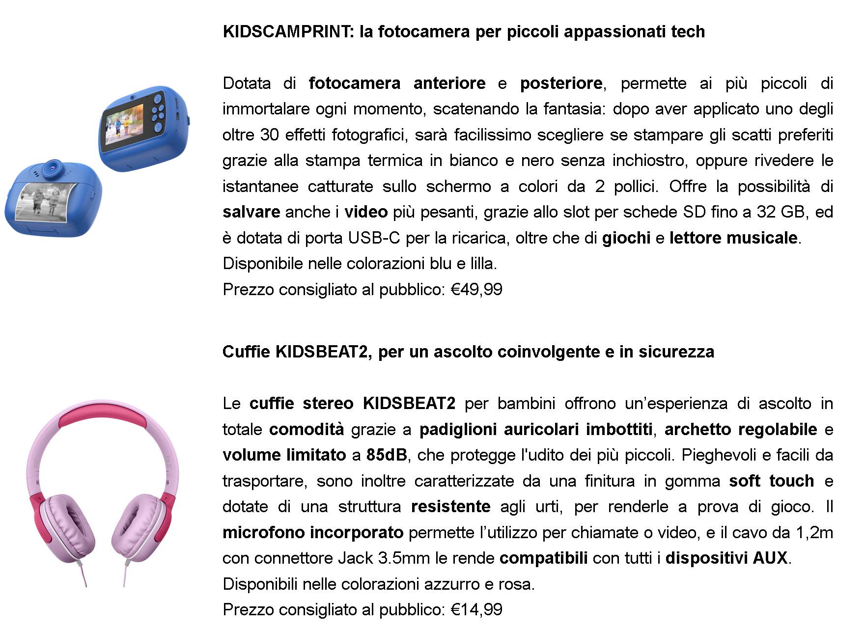 Divertimento per i bimbi con i nuovi accessori Tech for Kids di Celly
