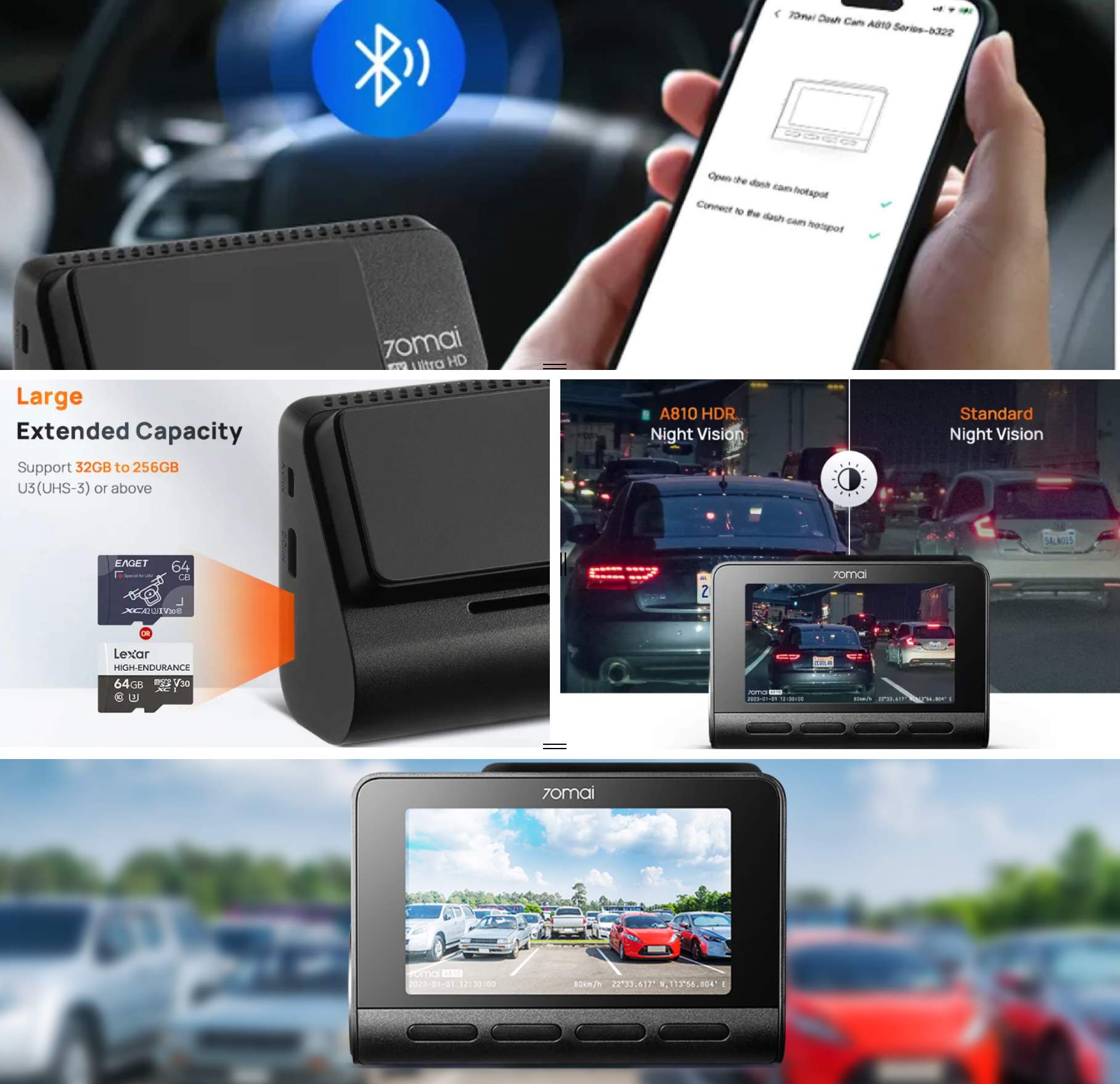 70mai Dash Cam 4K A810 Recensione