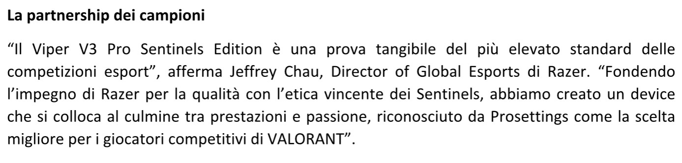 razer viper RAZER VIPER V3 PRO SENTINELS EDITION: UN TRIBUTO ALL’ECCELLENZA NEGLI ESPORT