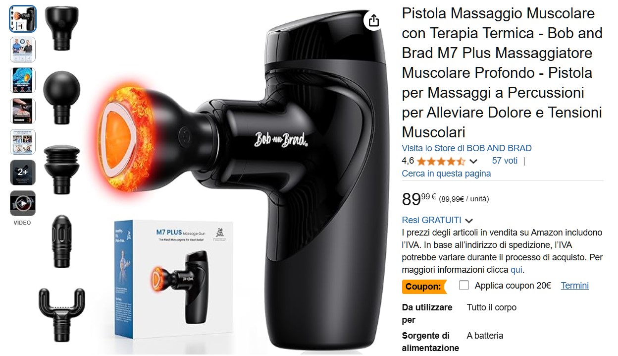 brad plus Bob and Brad M7 Plus: il massaggiatore portatile con percussione a calore terapeutico