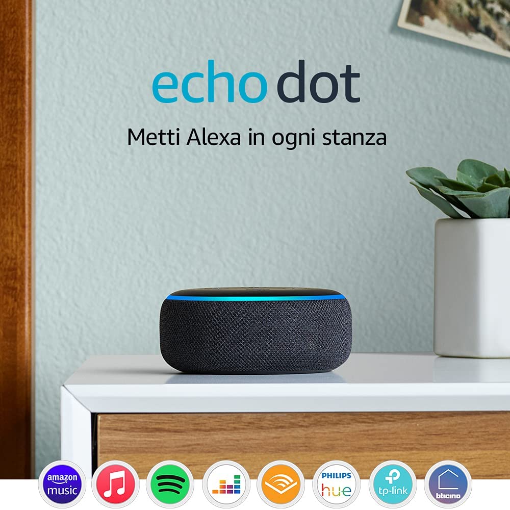 Echo Dot 3 Altoparlante intelligente con integrazione Alexa -60% Sconti e Offerte