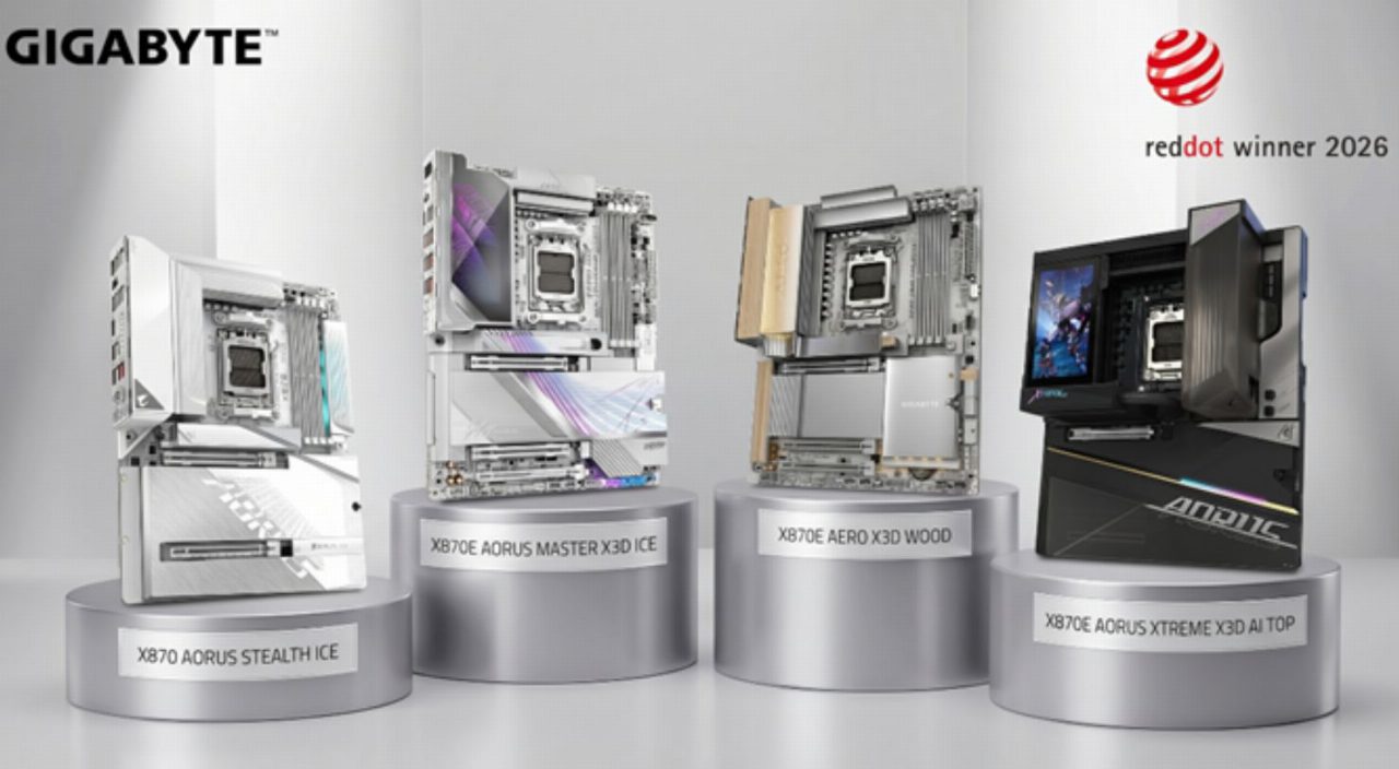 GIGABYTE premiata al Red Dot 2026, quattro schede madri X870 vincono per design e prestazioni