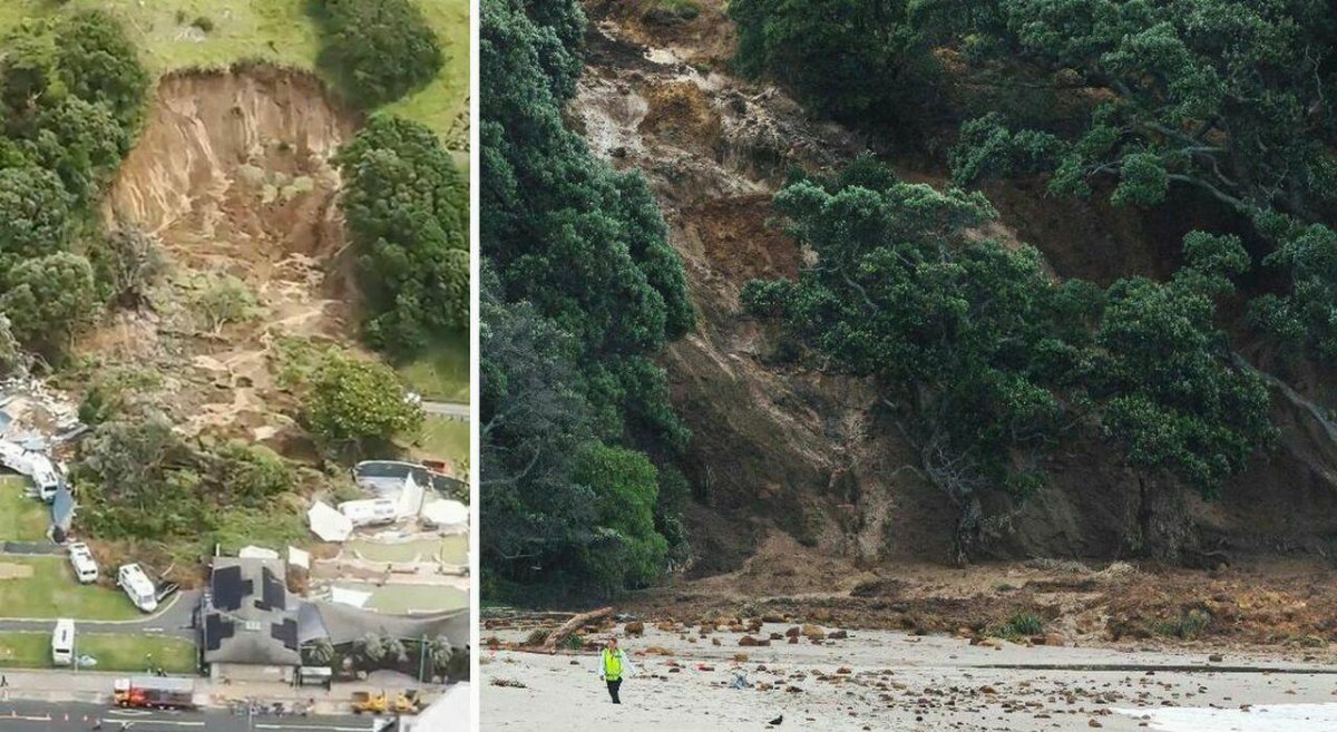 Frana devasta campeggio a Mount Maunganui: dispersi anche bambini Frana devasta campeggio a Mount Maunganui: dispersi anche bambini