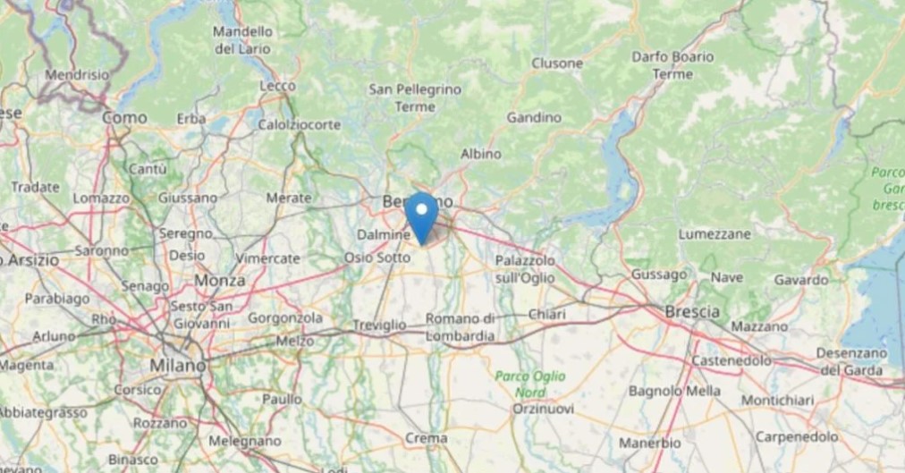 Terremoto Bergamo oggi 4 ottobre 2023 magnitudo 3.0