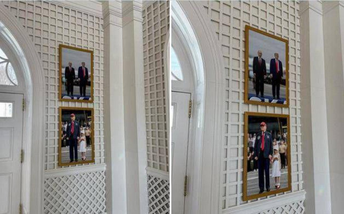 Trump e Putin, la foto del vertice in Alaska esposta alla Casa Bianca