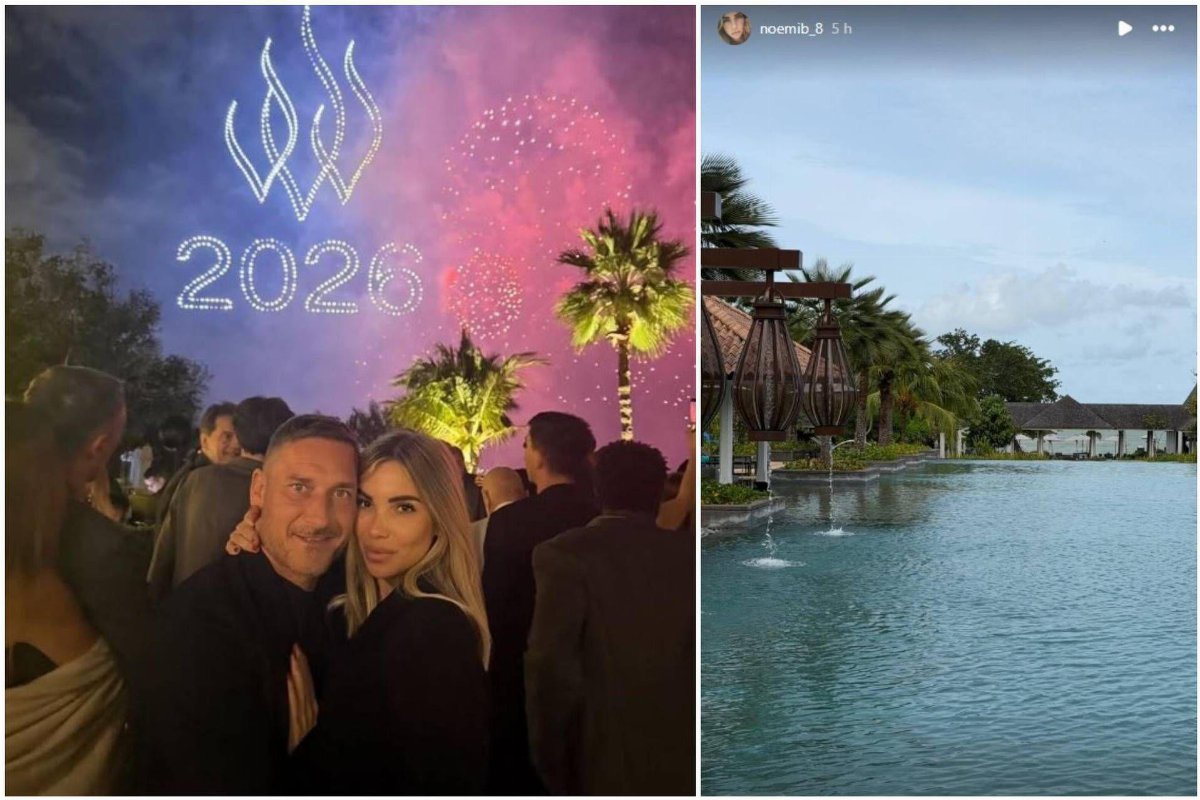 Totti e Noemi Bocchi: capodanno a Dubai, poi mare e padel in Malesia