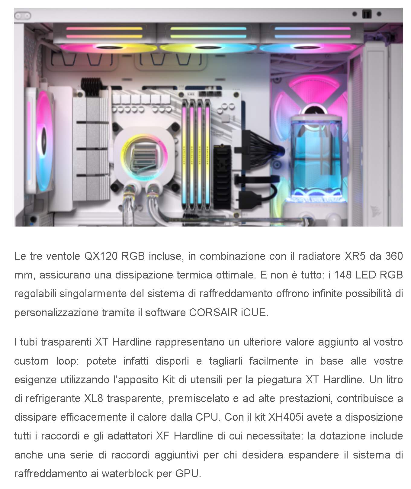 corsair nuovi CORSAIR nuovi kit custom cooling con iCUE LINK XH405i