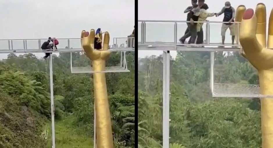 Crolla ponte di vetro in Indonesia : il video della tragedia