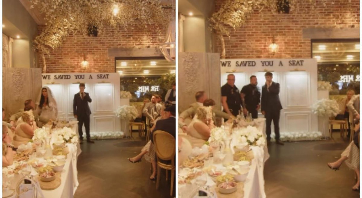 Finto blitz della polizia al matrimonio: la sposa inscena l Finto blitz della polizia al matrimonio: la sposa inscena l