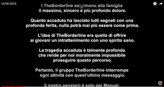 Tragedia di TheBorderline: Il Messaggio Straziante e la Fine di un Sogno