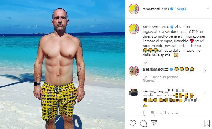 Eros Ramazzotti furioso : Vi sembro ingrassato o malato?