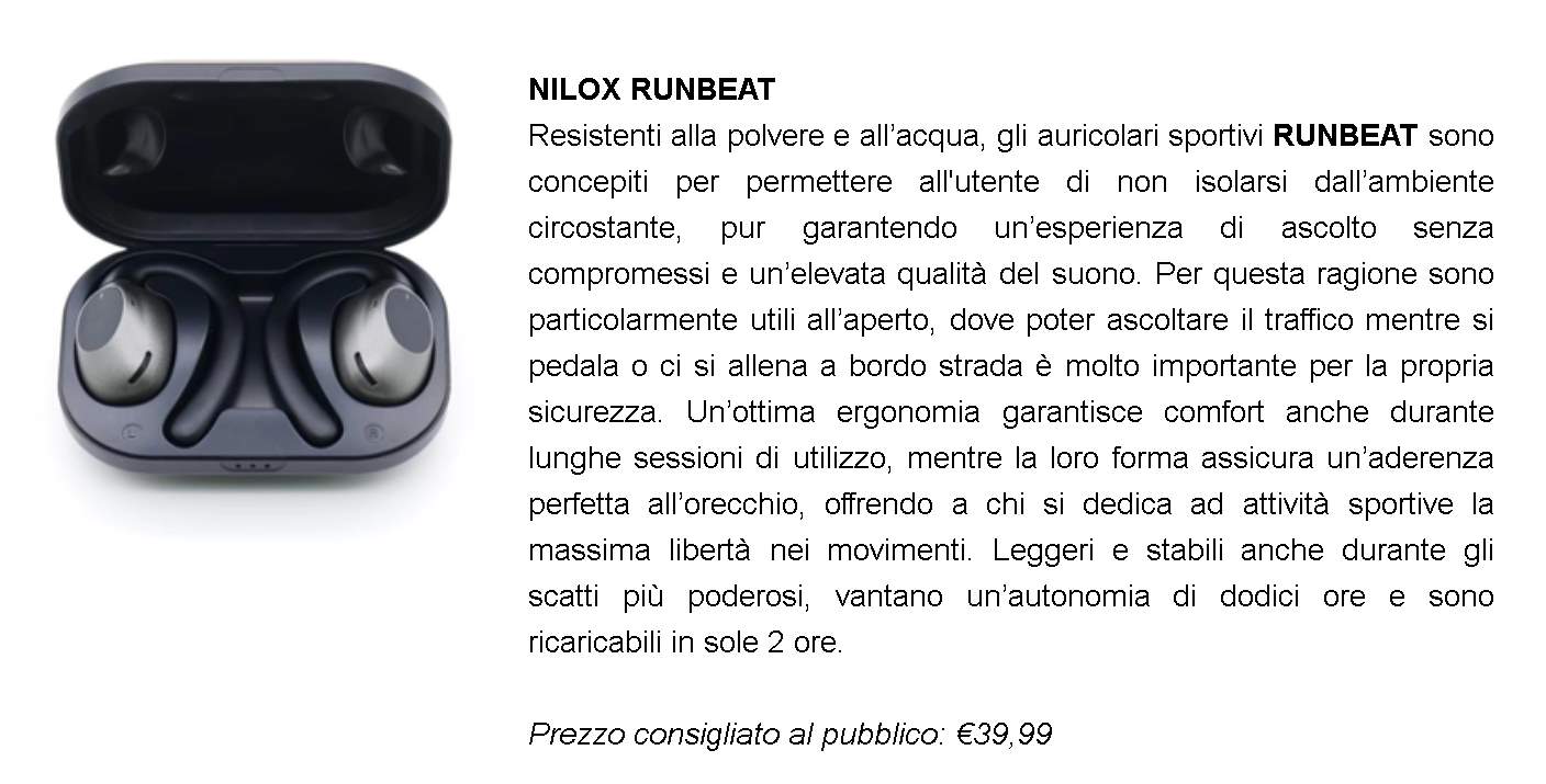 disponibili nuovi Disponibili i nuovi prodotti Wearable di Nilox