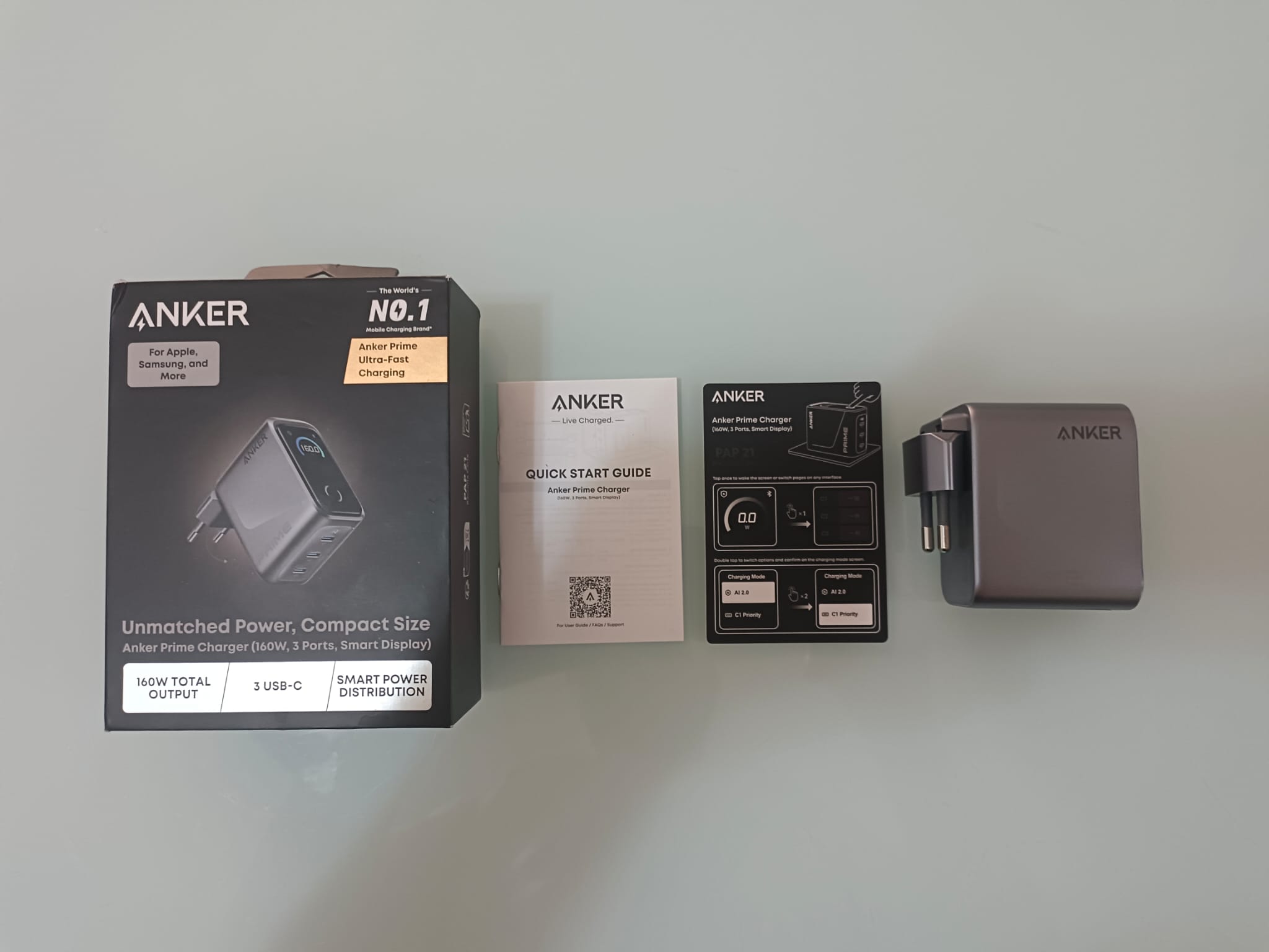 Anker Prime Caricatore USB C 160 W, ricarica rapida per MacBook e tre dispositivi
