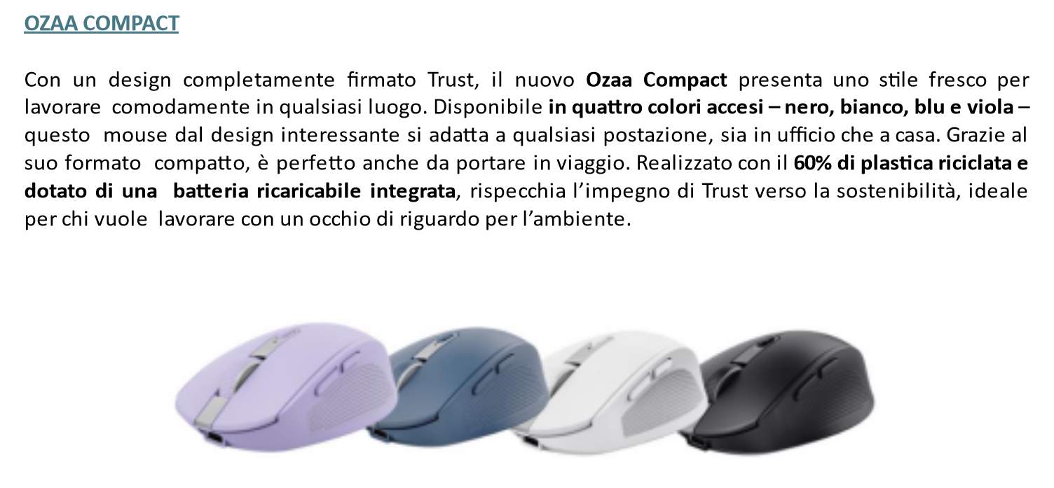 trust presenta Trust presenta i nuovi mouse della gamma OZAA