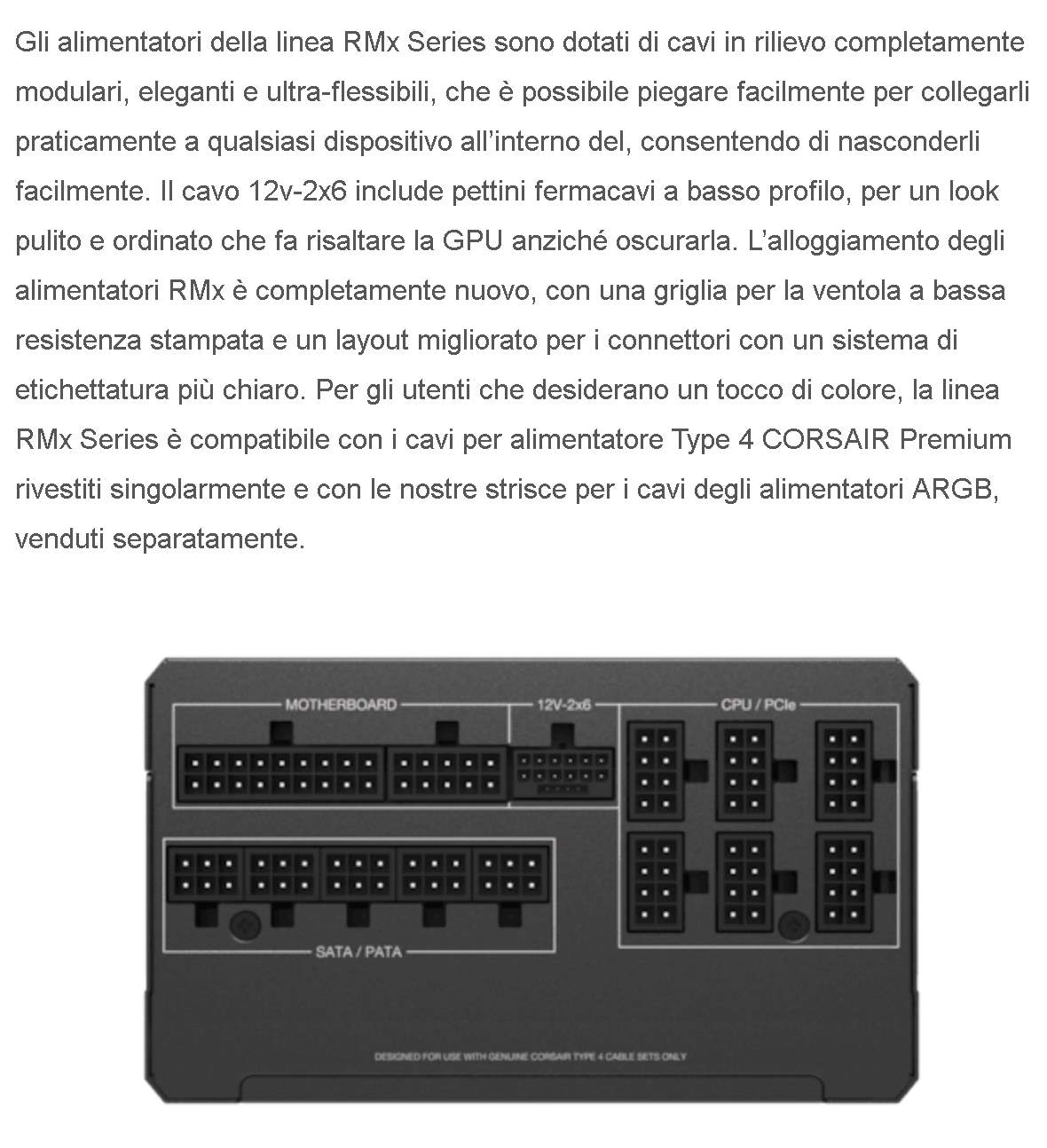 corsair alimentatori CORSAIR - alimentatori RMx Series certificati ATX 3.1 e connettore ATX 12V-2x6