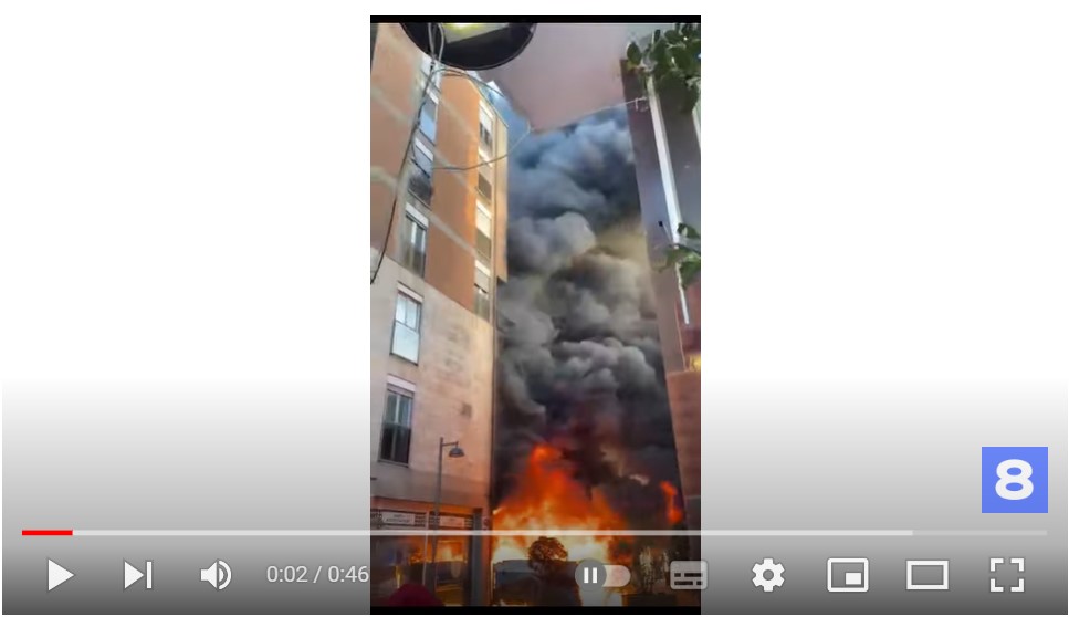 Incendio Pescara : fiamme e paura in via Trento