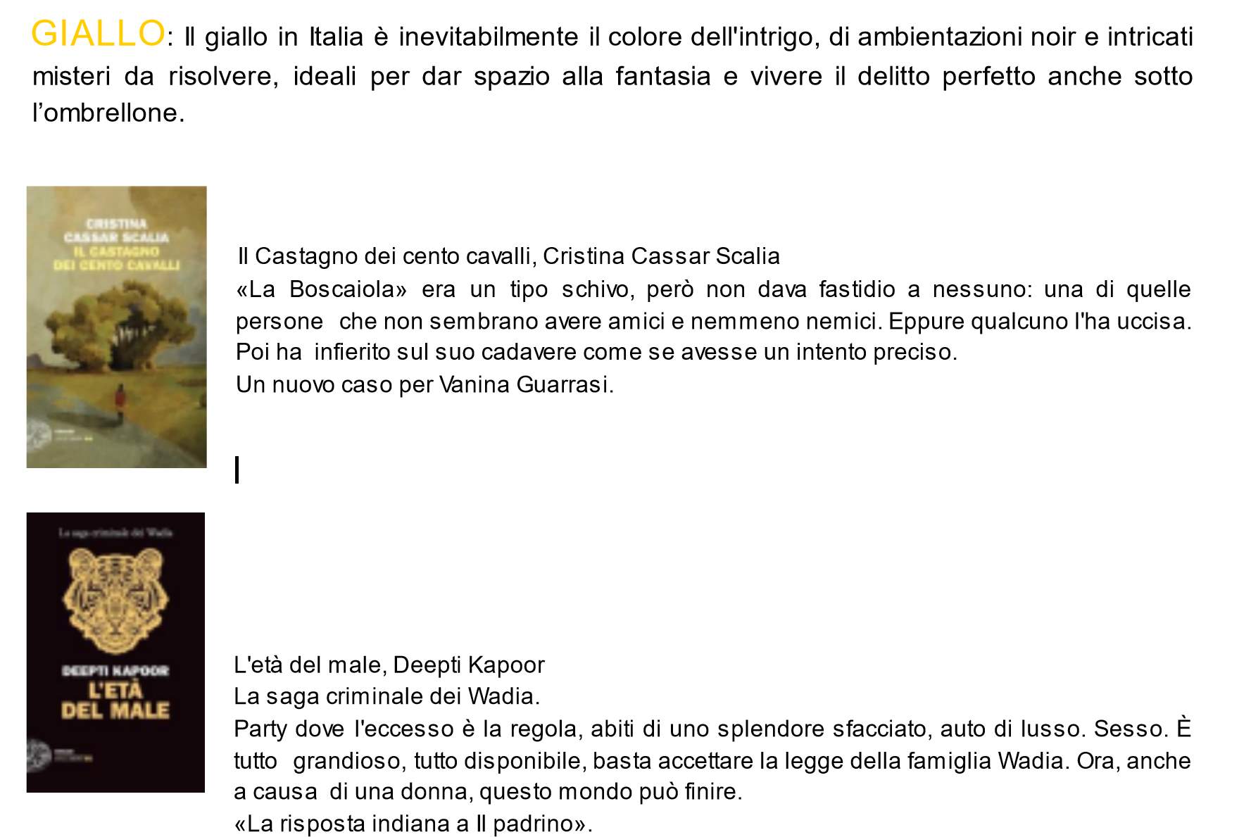 lettura estive Lettura estive: i titoli a colori dell