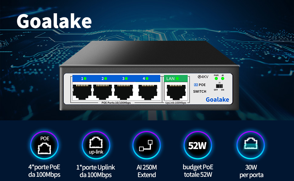 Recensione Goalake Switch PoE