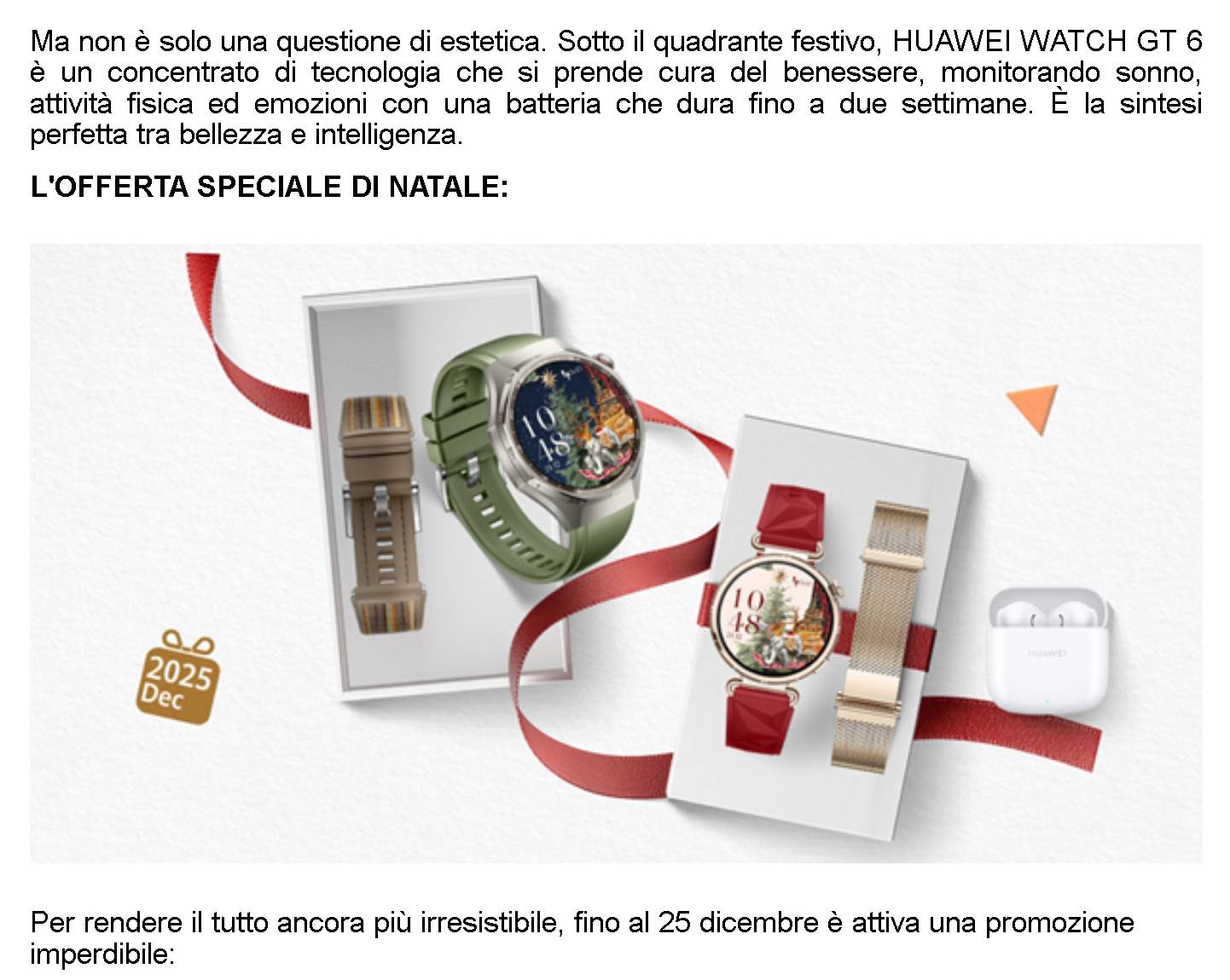 natale polso Il Natale al polso con HUAWEI WATCH GT6 SPECIAL CHRISTMAS EDITION
