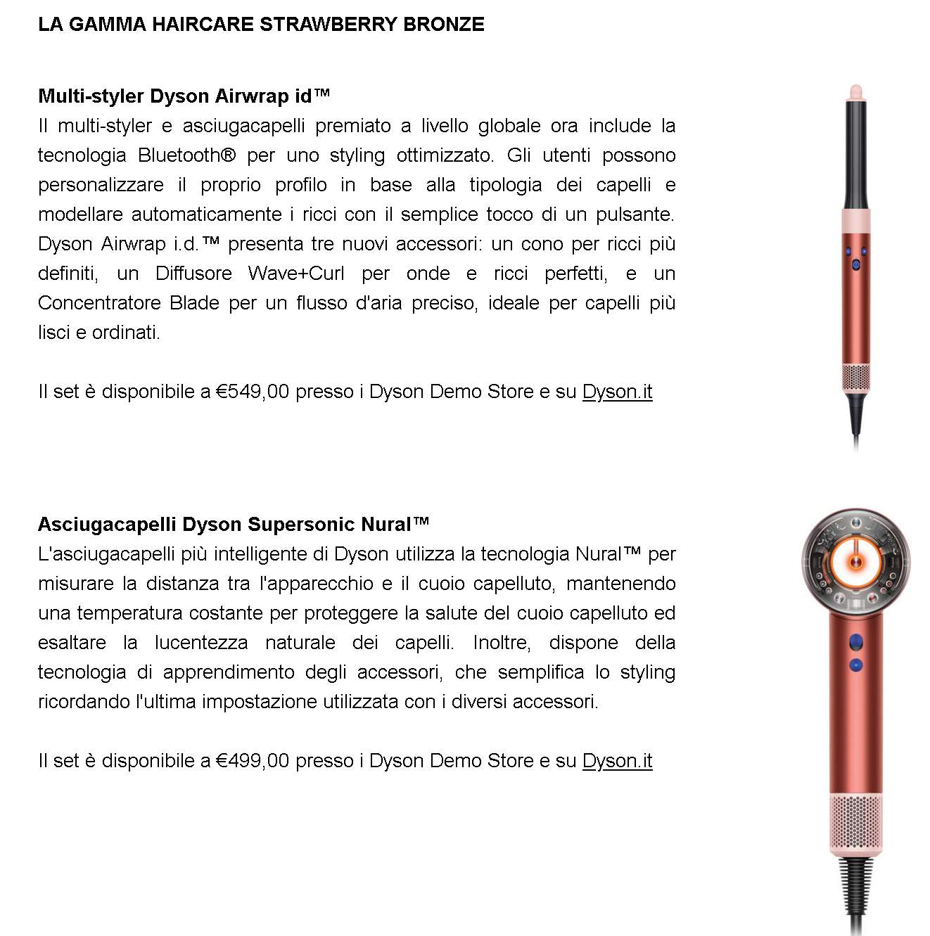 dyson presenta Dyson presenta l’edizione speciale Strawberry Bronze della gamma Haircare