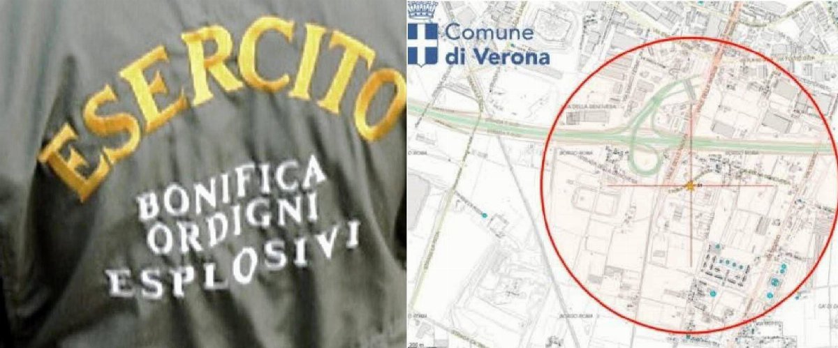 Verona, domenica 19 ottobre: chiuse A4 e tangenziale per il disinnesco di una bomba della Seconda Guerra mondiale Verona, domenica 19 ottobre: chiuse A4 e tangenziale per il disinnesco di una bomba della Seconda Guerra mondiale